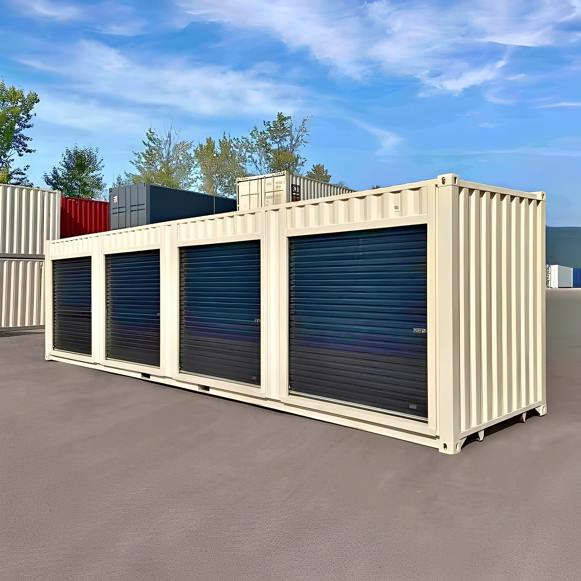 40ft High Cube Shipping Container With 4 Roll-Up Doors image 0