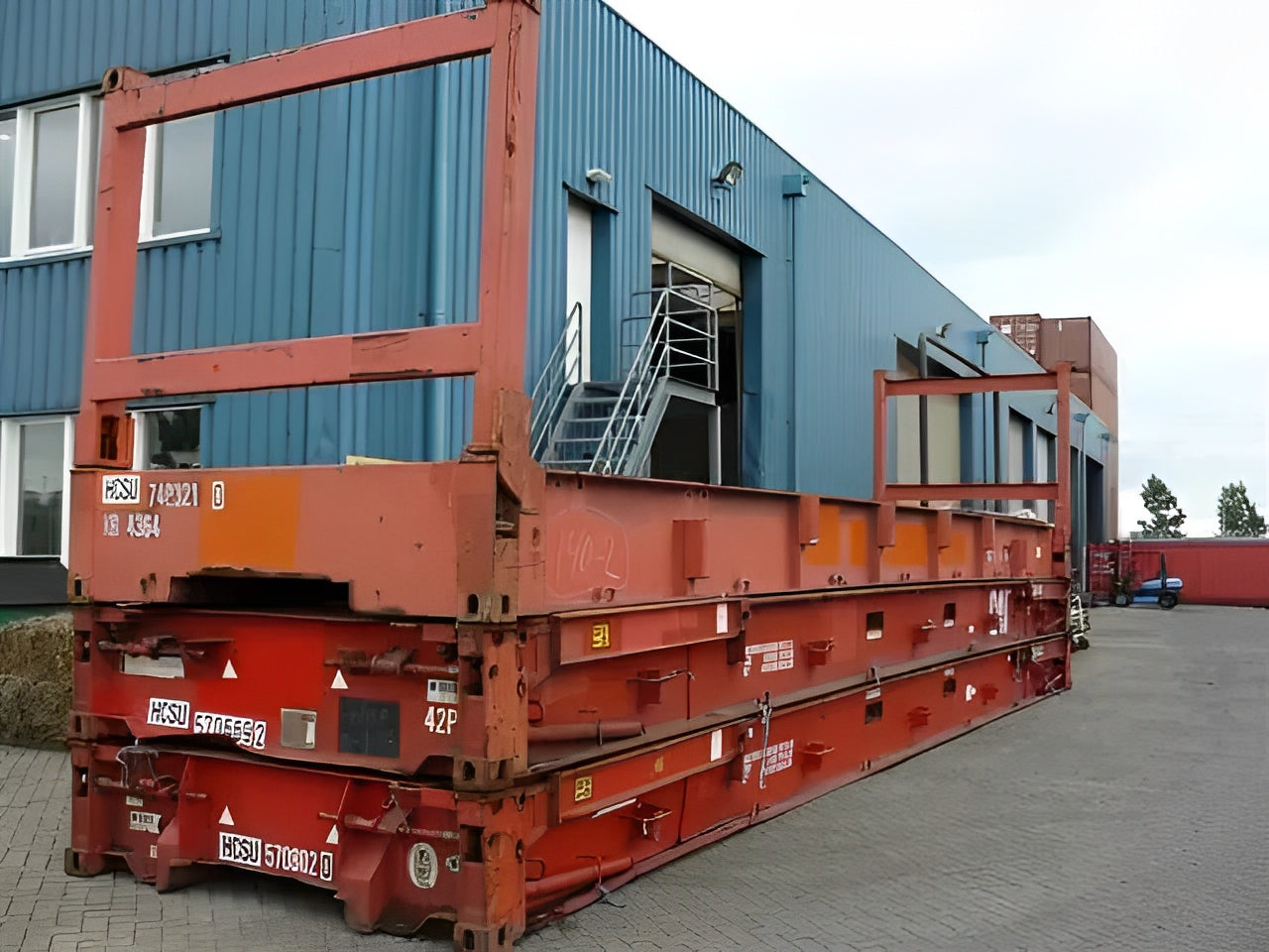 40Ft X 8Ft Used Flat Rack Shipping Container image 3