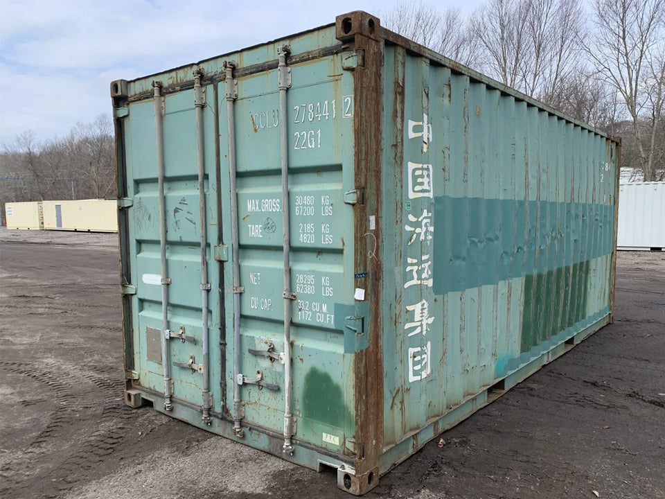 20′ x 8′ x 8.5′ Tall– AS IS Door Seals Show Light Used Shipping / Storage Container – Green
