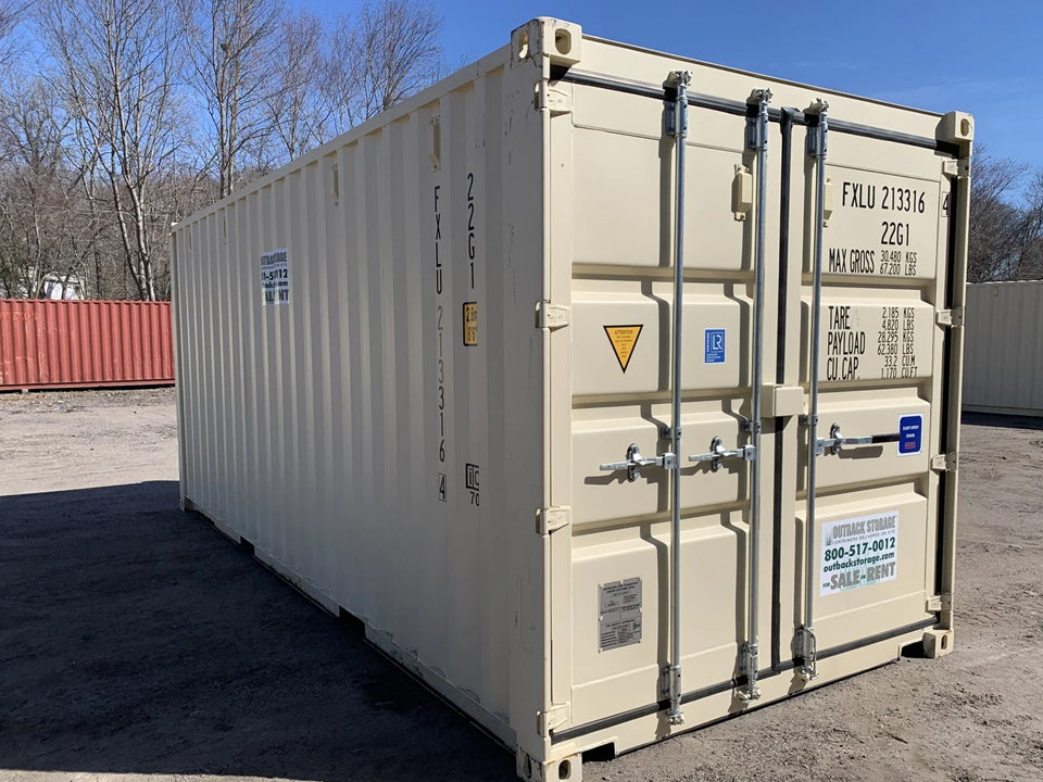 20′ x 8′ x 8.5′ Tall– New Shipping/Storage Container – Wind and Watertight – Beige