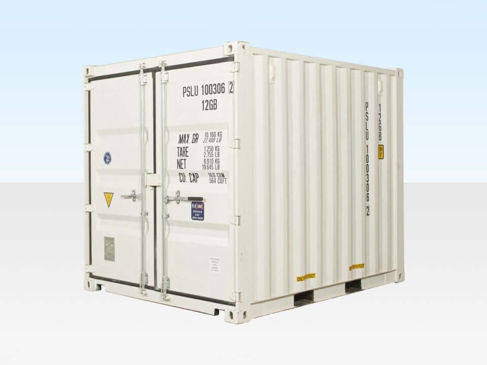 10ft x 8ft Shipping Container (One Trip) White (RAL 9003)