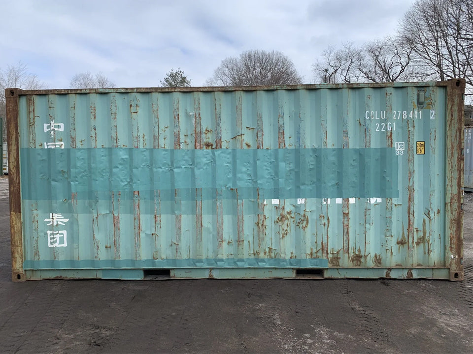 20′ x 8′ x 8.5′ Tall– AS IS Door Seals Show Light Used Shipping / Storage Container – Green