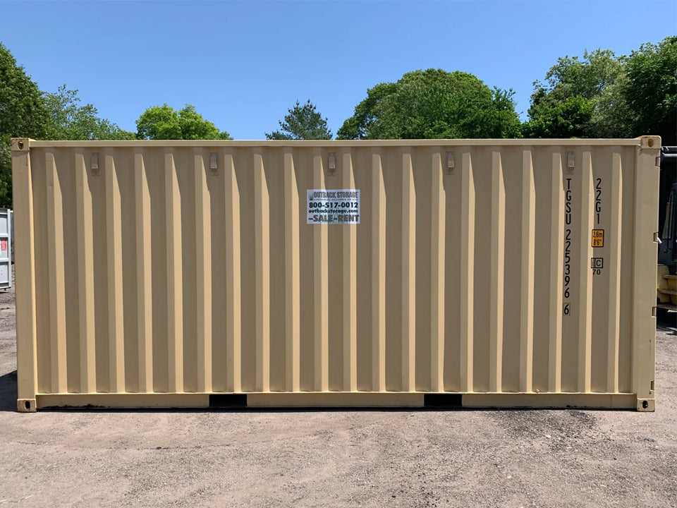 New 20' x 8' x 8.5' shipping container, wind and watertight, with easy open door and lock box.