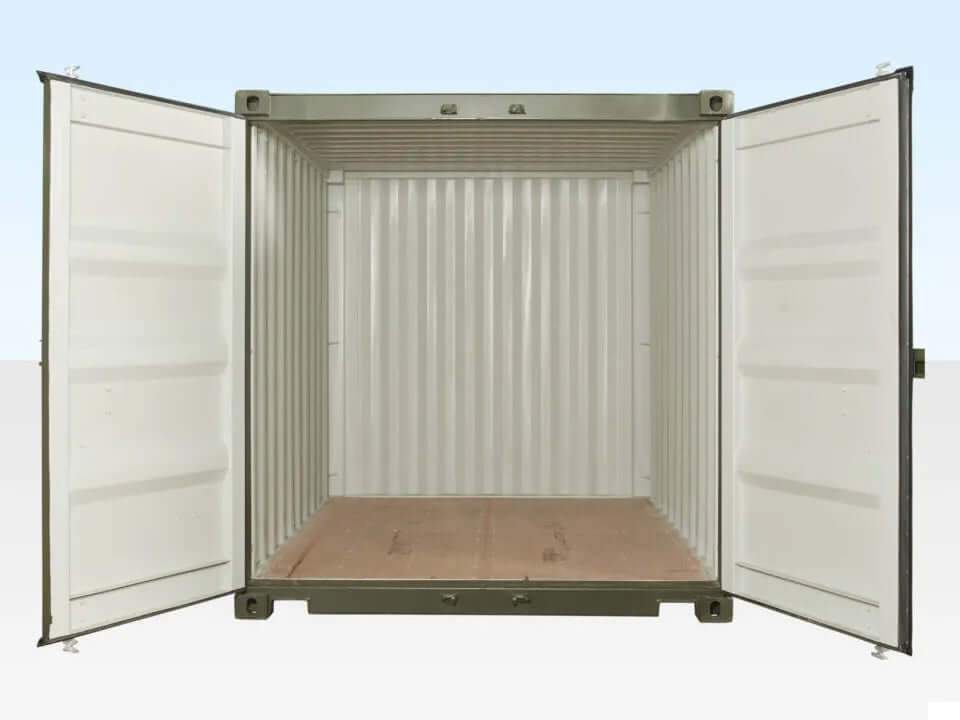 10ft x 8ft Shipping Container (One Trip) Green (RAL 6007)