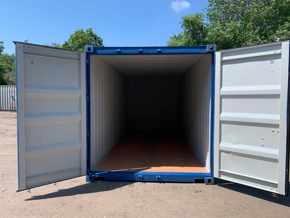 20′ x 8′ x 8.5′ Tall– New Shipping/Storage Container – Wind and Watertight – Blue