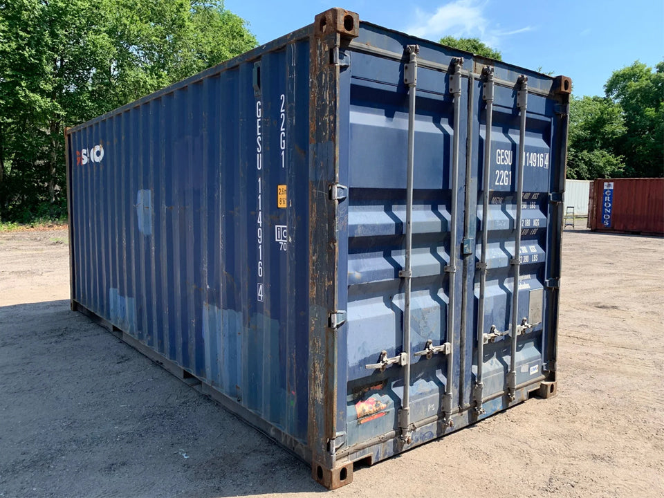 20′ x 8′ x 8.5′ Tall –Used Shipping / Storage Container-Wind and Watertight – Blue