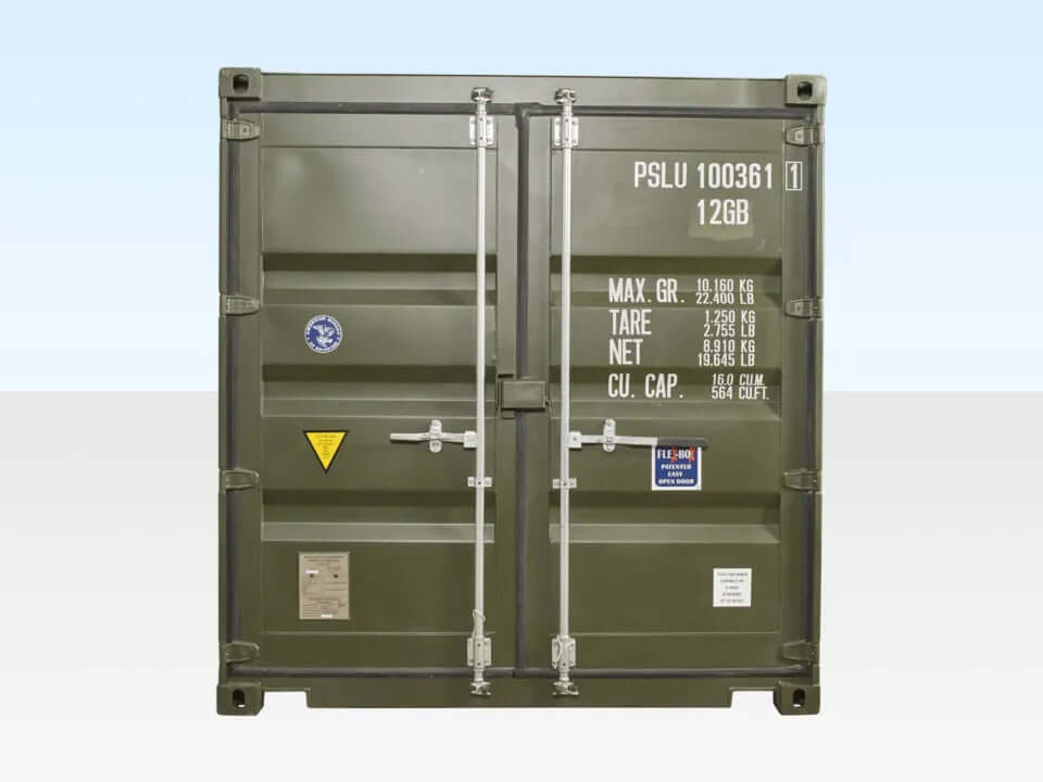 10ft x 8ft Shipping Container (One Trip) Green (RAL 6007)