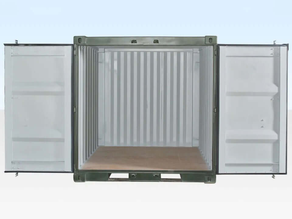 8ft One Trip Shipping Container Green (RAL 6007)