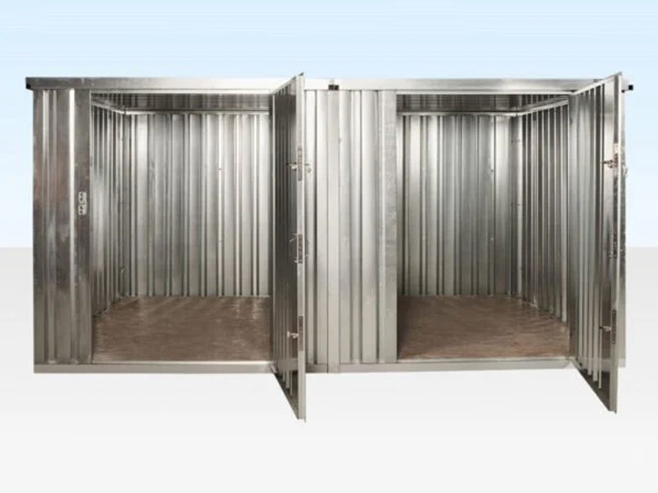 3M X 4.2M Side Linked Flat Pack Container Bundle (Galvanised)