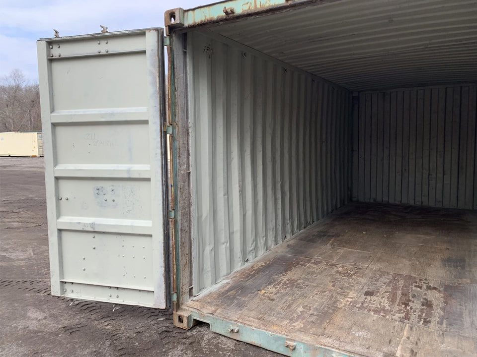 20′ x 8′ x 8.5′ Tall– AS IS Door Seals Show Light Used Shipping / Storage Container – Green