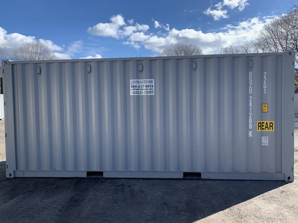20′ x 8′ x 8.5′ Tall – New Double Door Shipping/Storage Container – Wind and Watertight–Gray