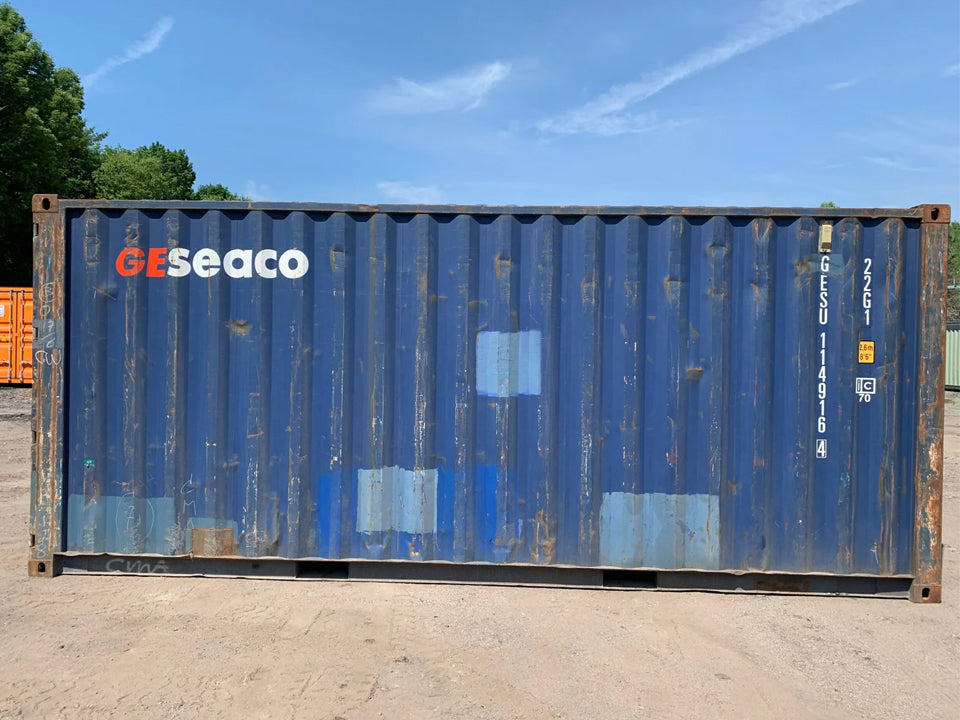 20′ x 8′ x 8.5′ Tall –Used Shipping / Storage Container-Wind and Watertight – Blue