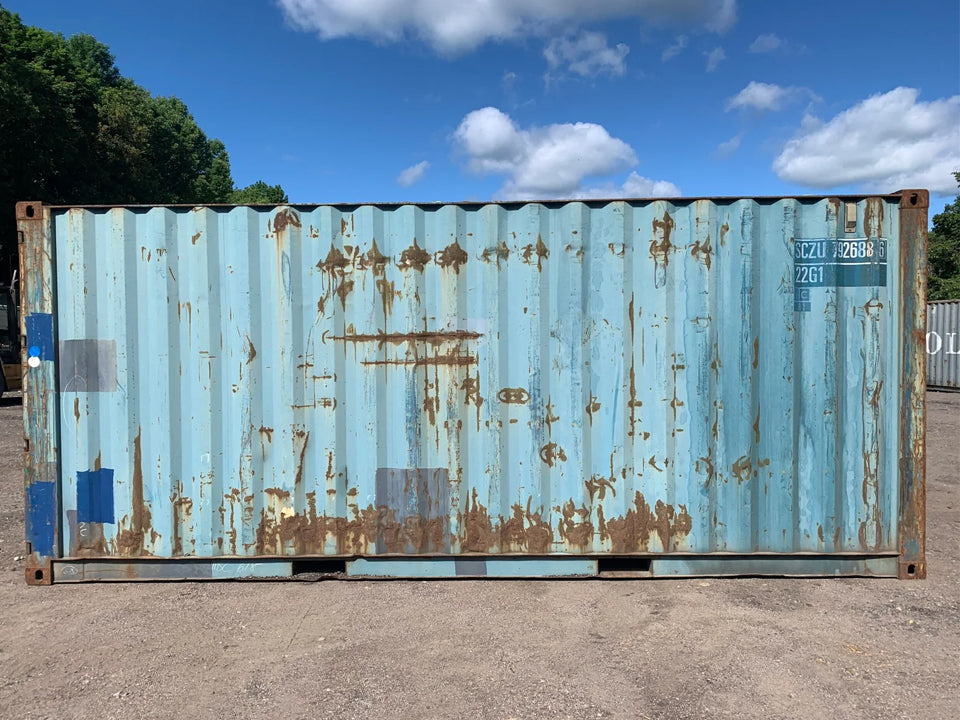 20′ x 8′ x 8.5′ Tall –Used Shipping / Storage Container-Wind and Watertight – Blue