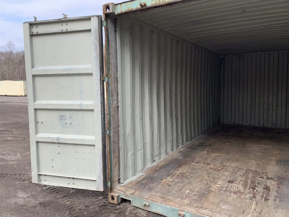 20′ x 8′ x 8.5′ Tall– AS IS Door Seals Show Light Used Shipping / Storage Container – Green