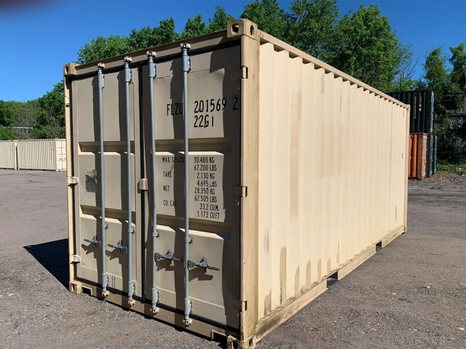20′ x 8′ x 8.5′ Tall– Wind and Watertight Off Rent Used Shipping / Storage Container – Beige