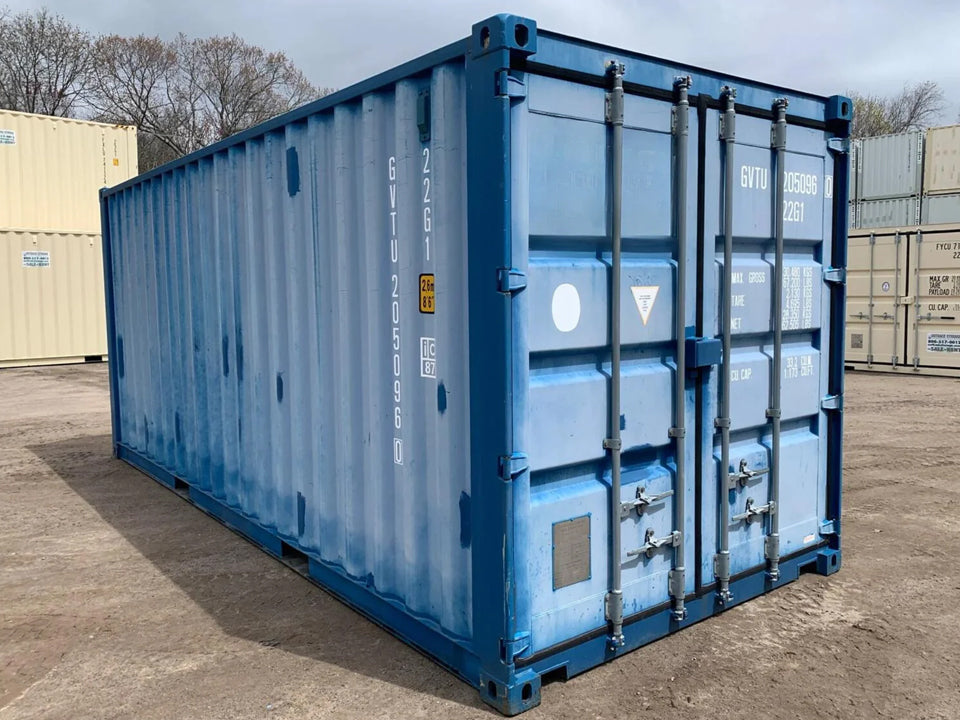 20′ x 8′ x 8.5′ Tall– Wind and Watertight Off Rent Used Shipping / Storage Container – Blue