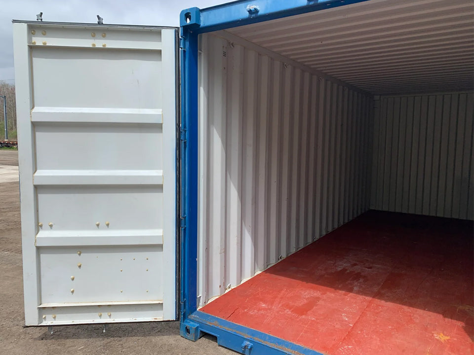 20′ x 8′ x 8.5′ Tall– Wind and Watertight Off Rent Used Shipping / Storage Container – Blue