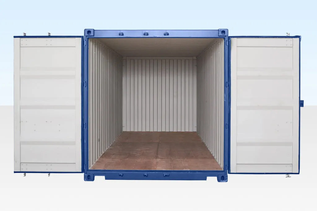 20ft Self Storage Container with Bamboo Floor – Blue (RAL 5010)