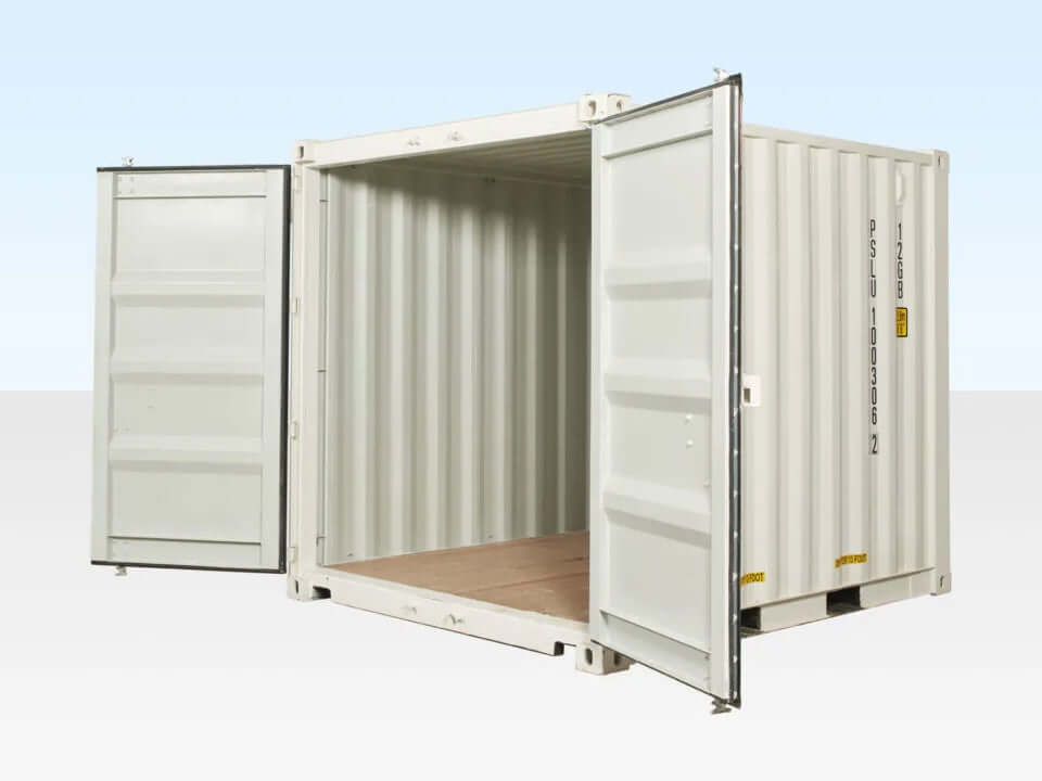 10ft x 8ft Shipping Container (One Trip) White (RAL 9003)