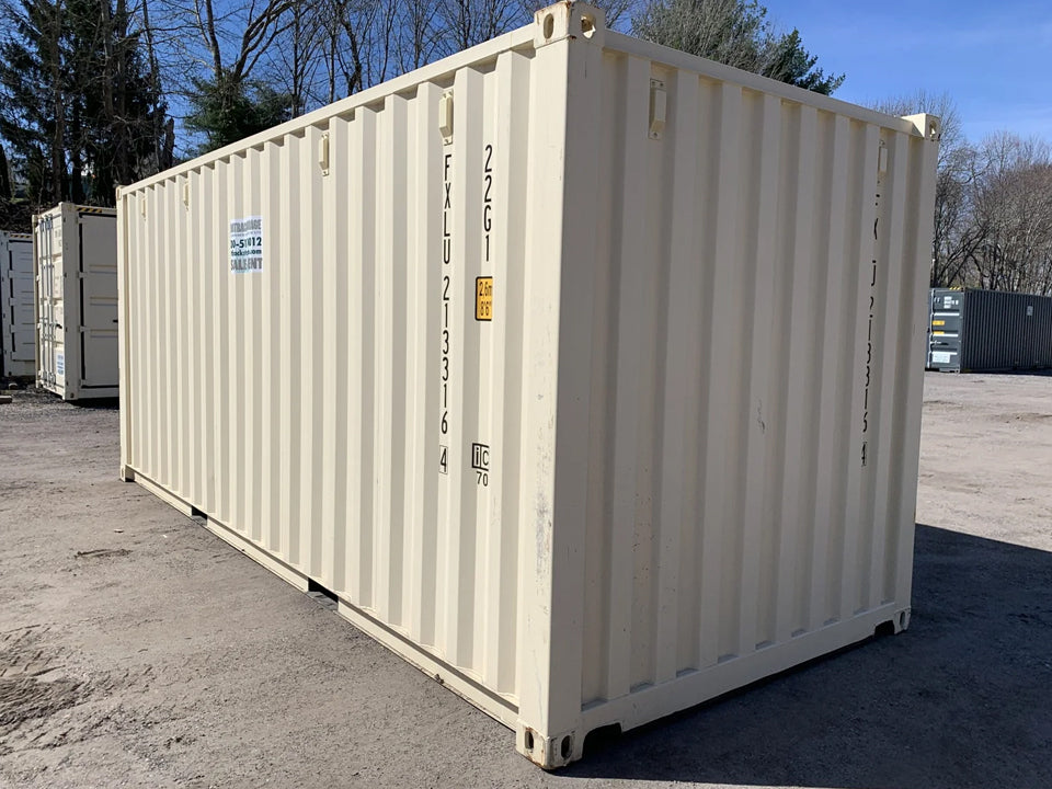 20′ x 8′ x 8.5′ Tall– New Shipping/Storage Container – Wind and Watertight – Beige