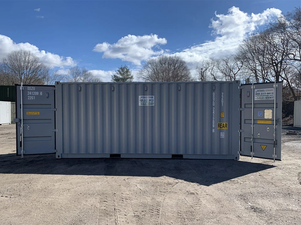 20′ x 8′ x 8.5′ Tall – New Double Door Shipping/Storage Container – Wind and Watertight–Gray