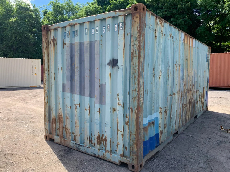 20′ x 8′ x 8.5′ Tall –Used Shipping / Storage Container-Wind and Watertight – Blue