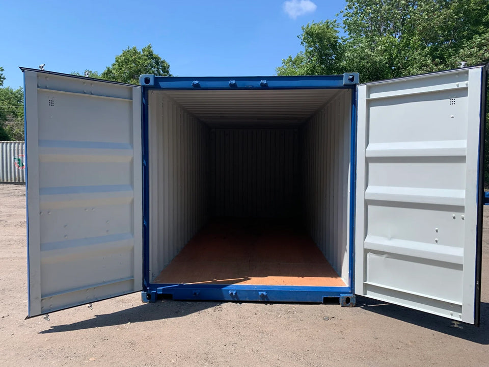 20′ x 8′ x 8.5′ Tall– New Shipping/Storage Container – Wind and Watertight – Blue