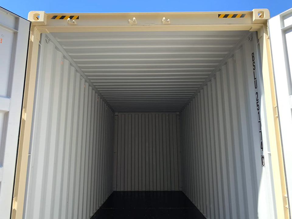 20′ x 8′ x 9.5′ Tall– New High Cube Shipping/Storage Container – Wind and Watertight – Beige
