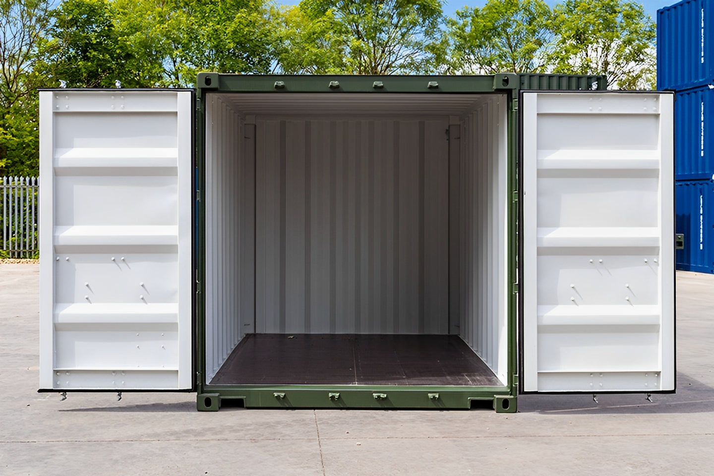 10Ft X 8Ft Shipping Container (One Trip) – Green image 1