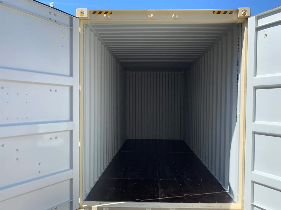 20′ x 8′ x 9.5′ Tall– New High Cube Shipping/Storage Container – Wind and Watertight – Beige