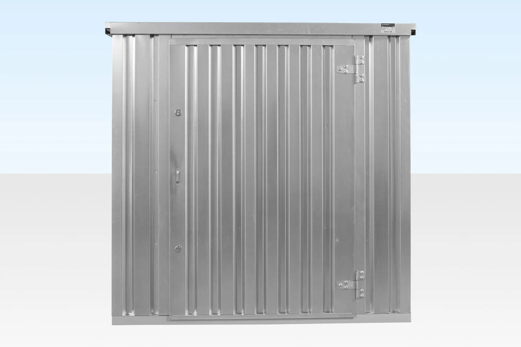4M X 2.1M Flat Pack Container Store – Galvanised image 1