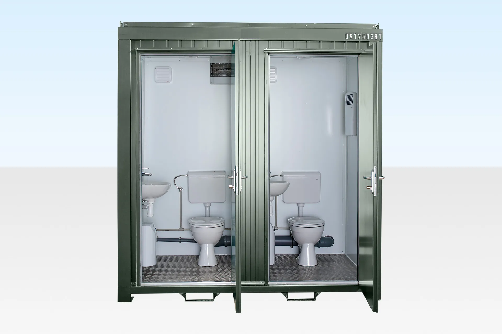 1+1 Double Mains Toilet 8Ft x 5Ft (Bottle Green) image 0
