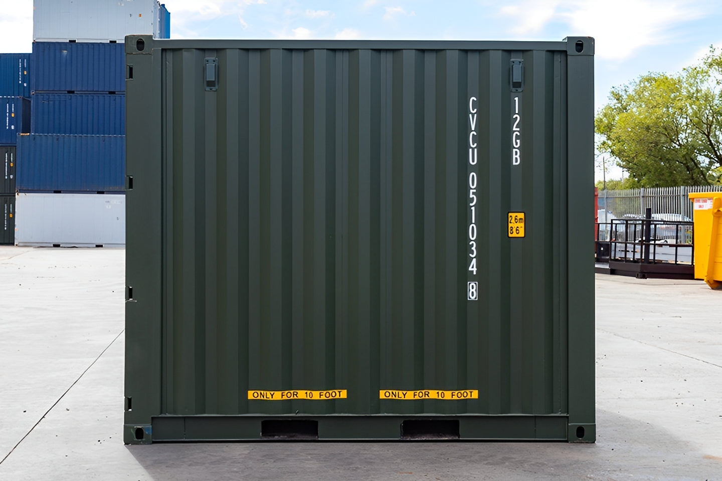 10Ft X 8Ft Shipping Container (One Trip) – Green image 2