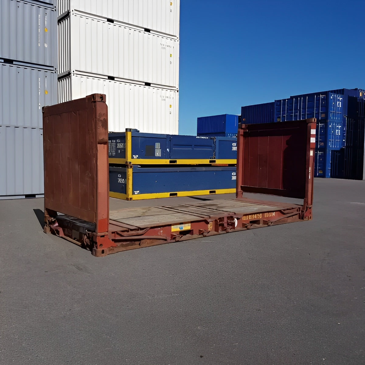 20Ft X 8Ft Used Flat Rack Shipping Containers image 0