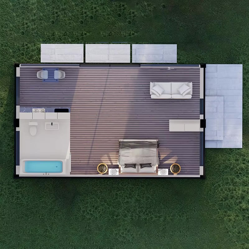 40ft Shipping Container House 2 Bedroom Container Homes Luxury House Prefabricated in Containers