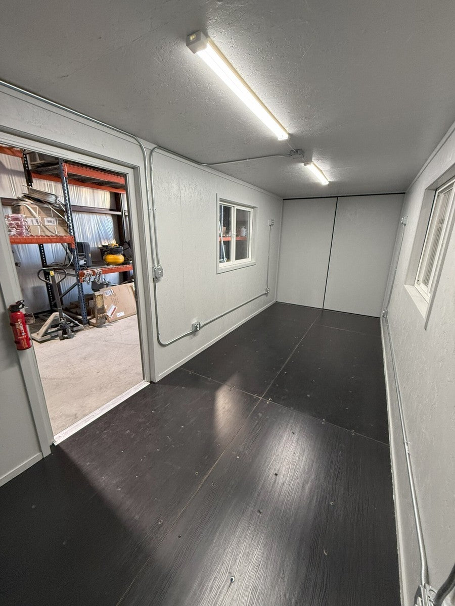 20 ft Custom Shipping Container Mobile Office 120V Slate Gray