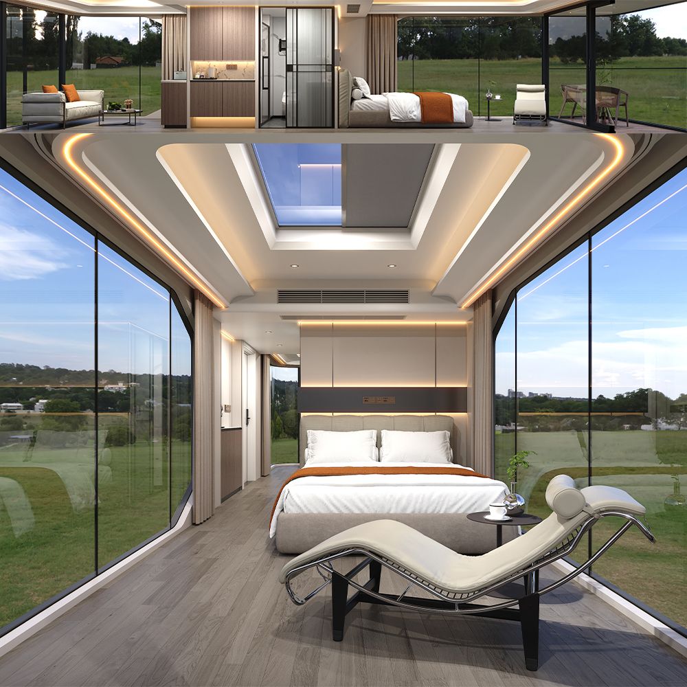 Luxury capsule house with smart home system