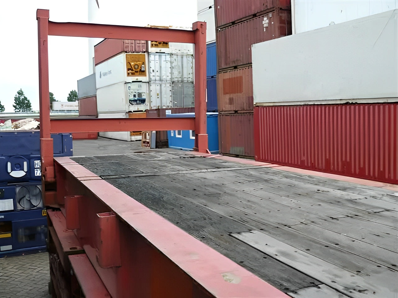40Ft X 8Ft Used Flat Rack Shipping Container image 2