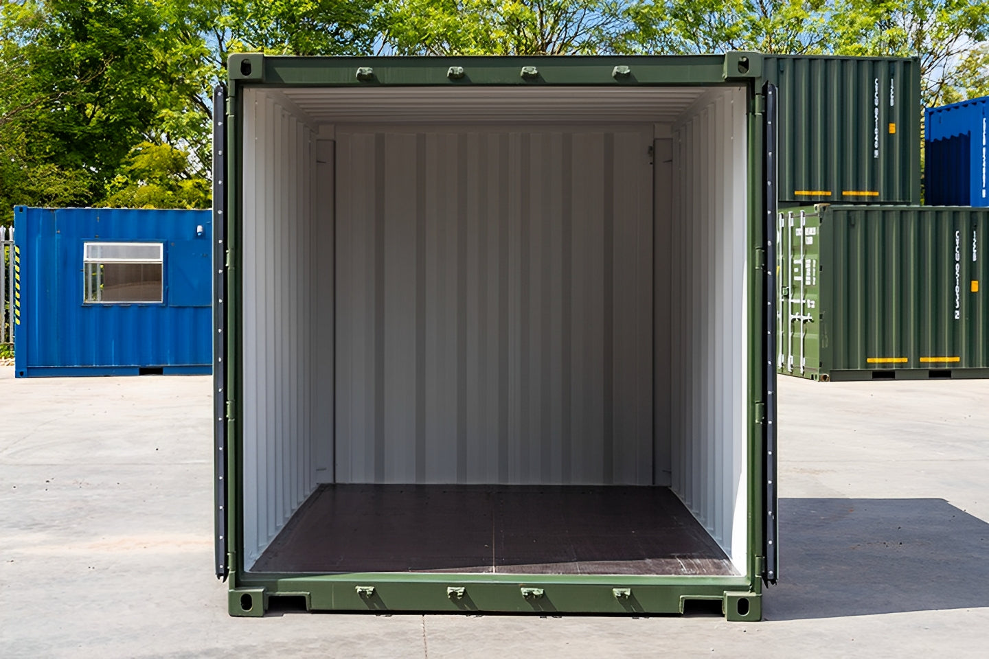 10Ft X 8Ft Shipping Container (One Trip) – Green image 3