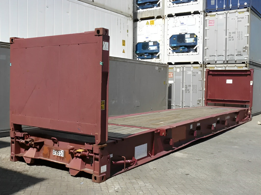 40Ft X 8Ft Used Flat Rack Shipping Container image 0
