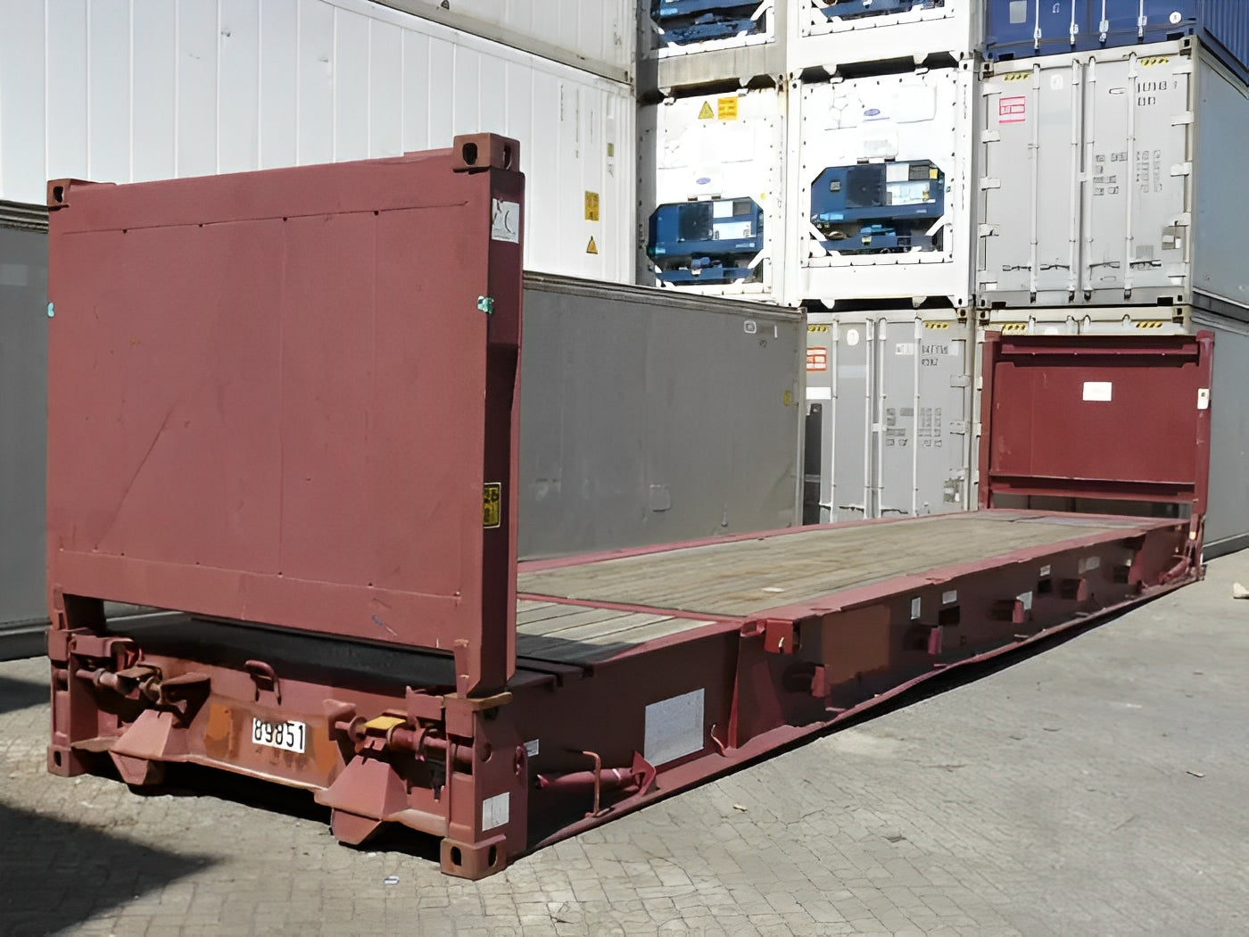 40Ft X 8Ft Used Flat Rack Shipping Container image 0