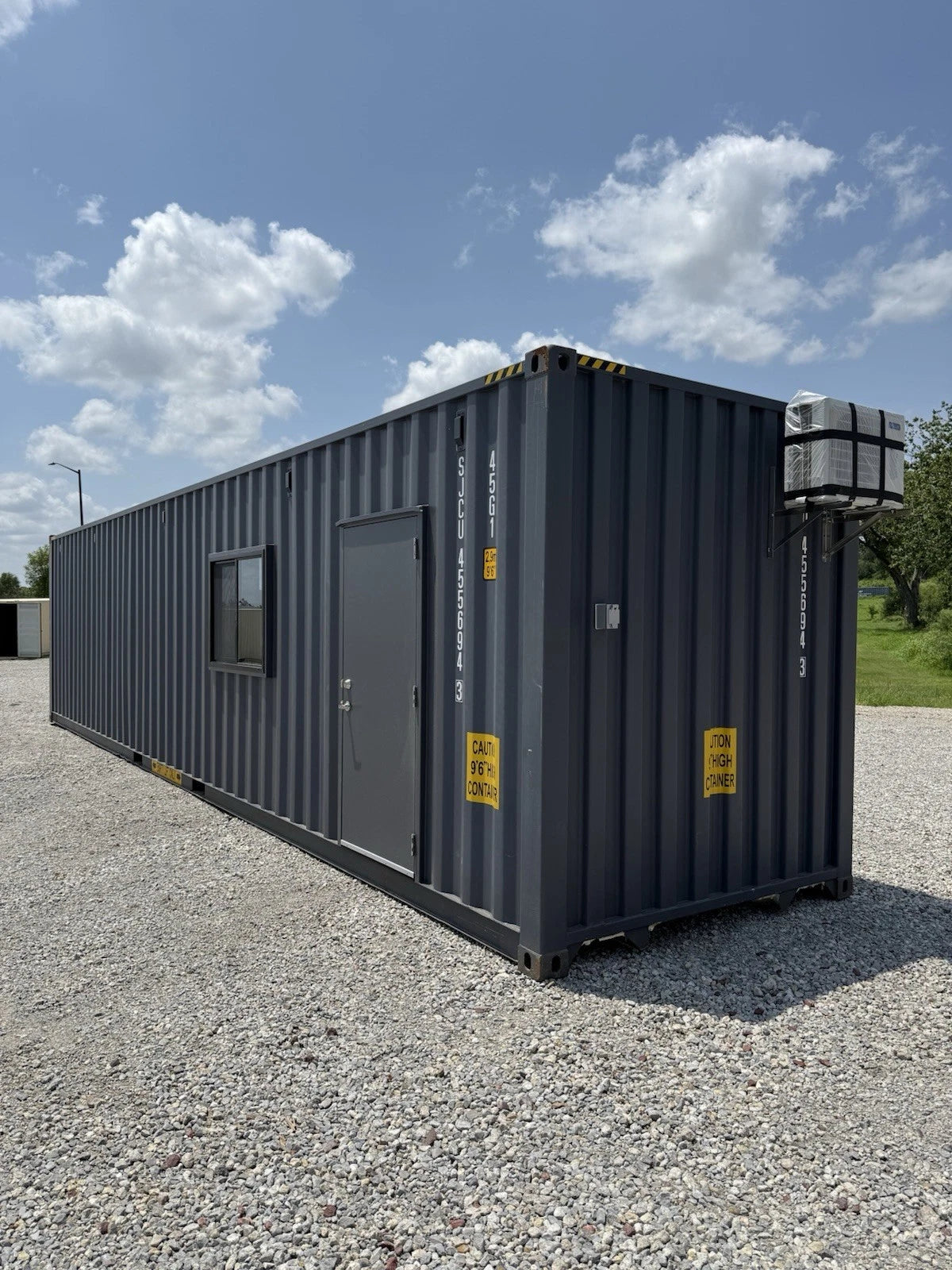 40ft New Slate Gray Shipping Container Office For Commercial Use Spray Foam image 0